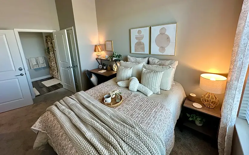 Furnished apartment bedroom