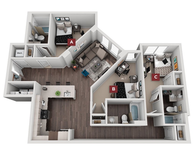 3x3 - Chelsea Floor plan