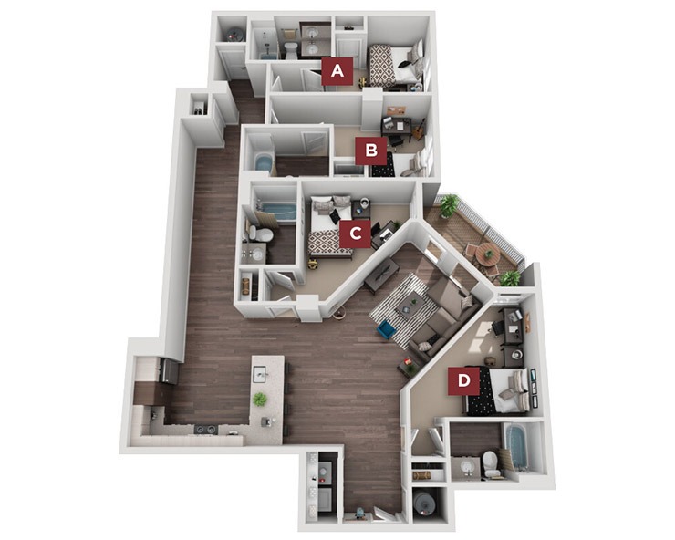 4x4 - Davenport Floor plan
