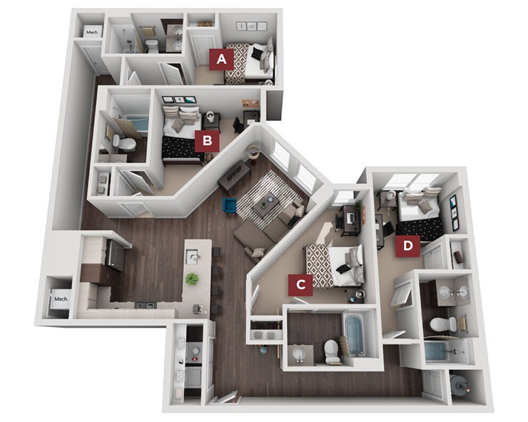 4x4 - Dover Floor plan